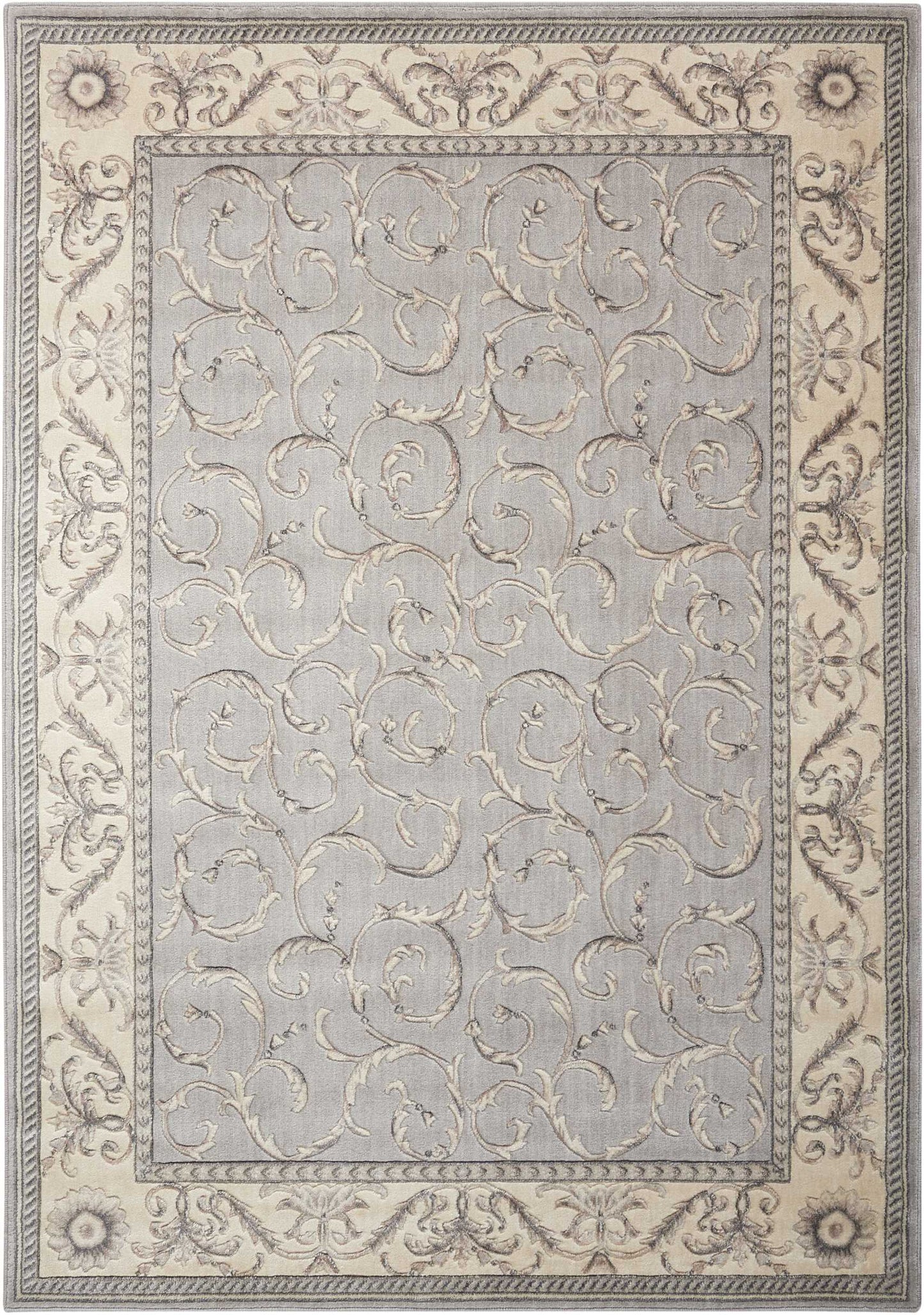 Nourison Home Somerset ST02 Silver Traditional Power-loomed Rug