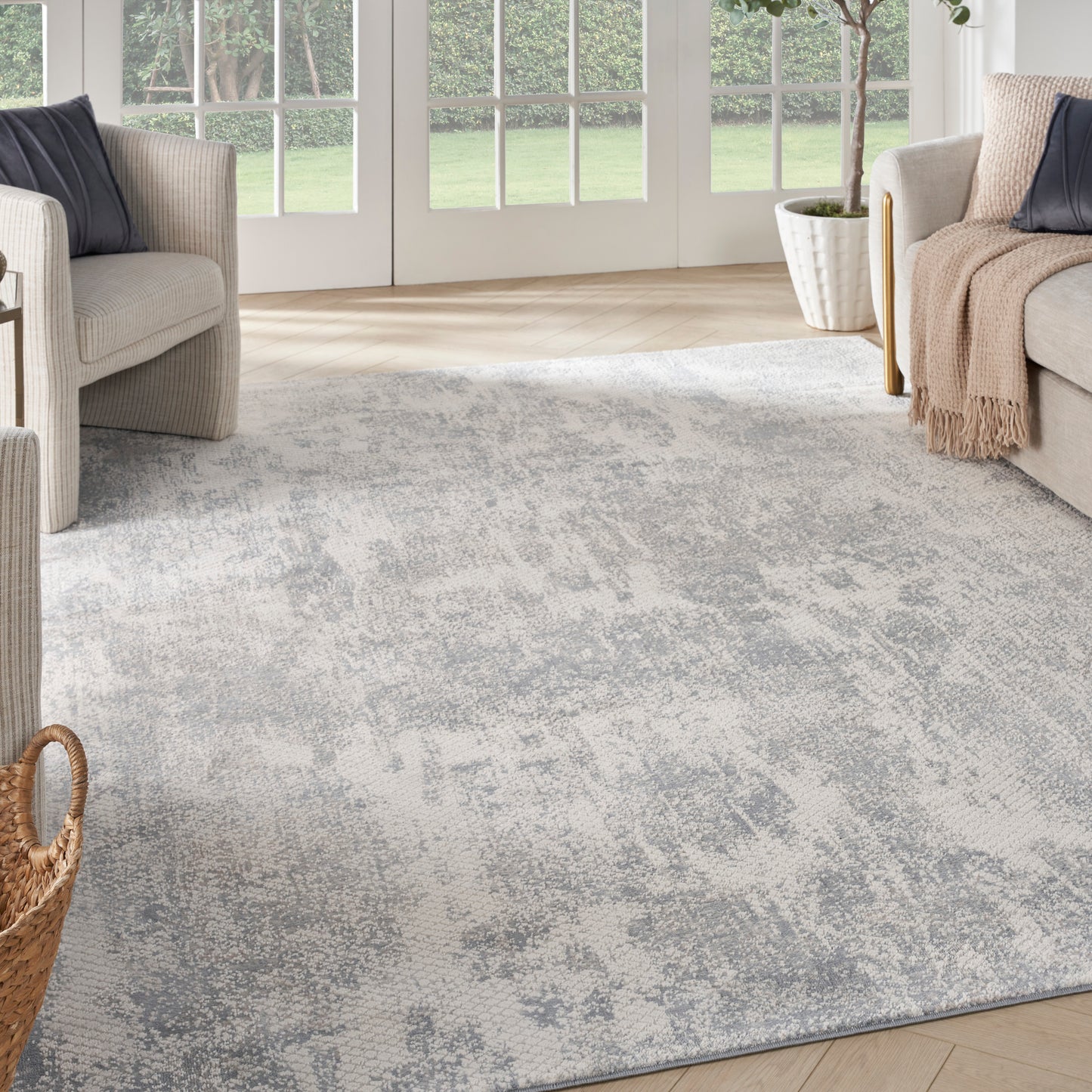 Nourison Home Exhale  Light Grey  Contemporary