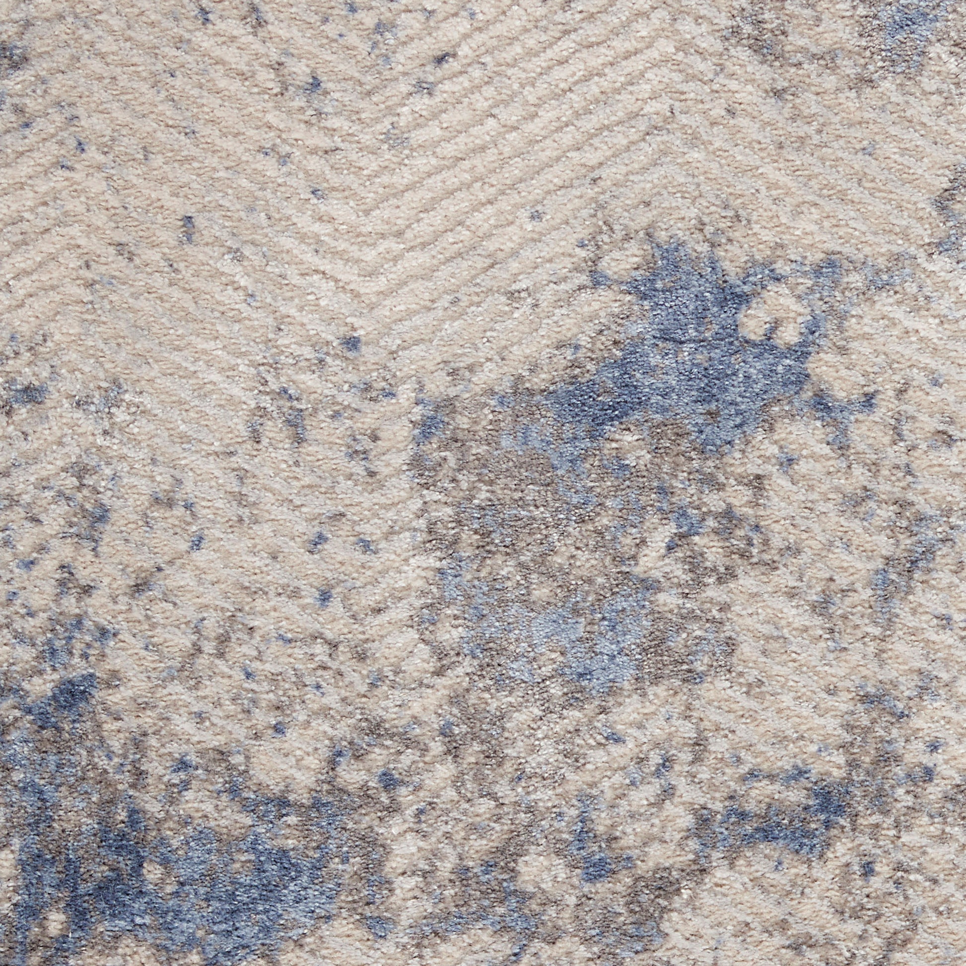 Nourison Home Silky Textures  Blue Ivory Grey  Contemporary