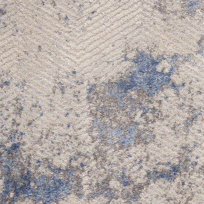 Nourison Home Silky Textures  Blue Ivory Grey  Contemporary