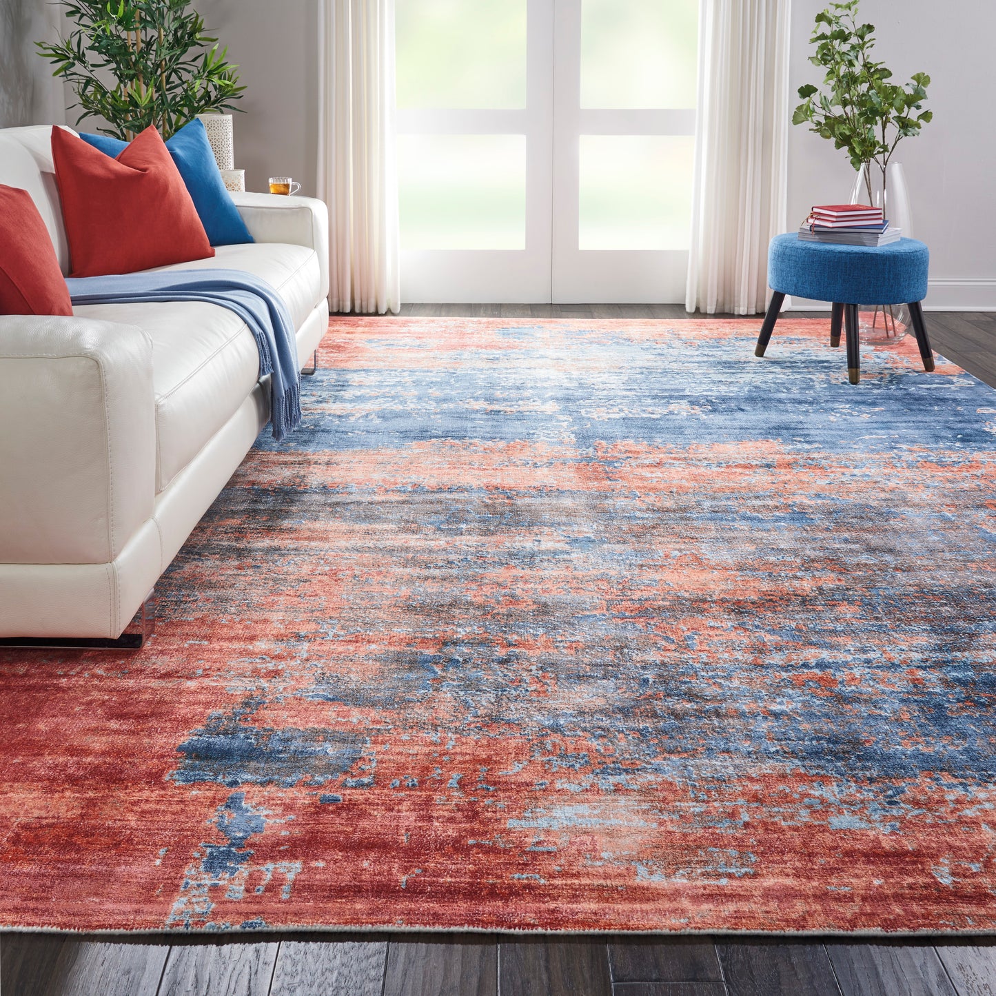 Nourison Home Safari Dreams  Blue Brick  Contemporary