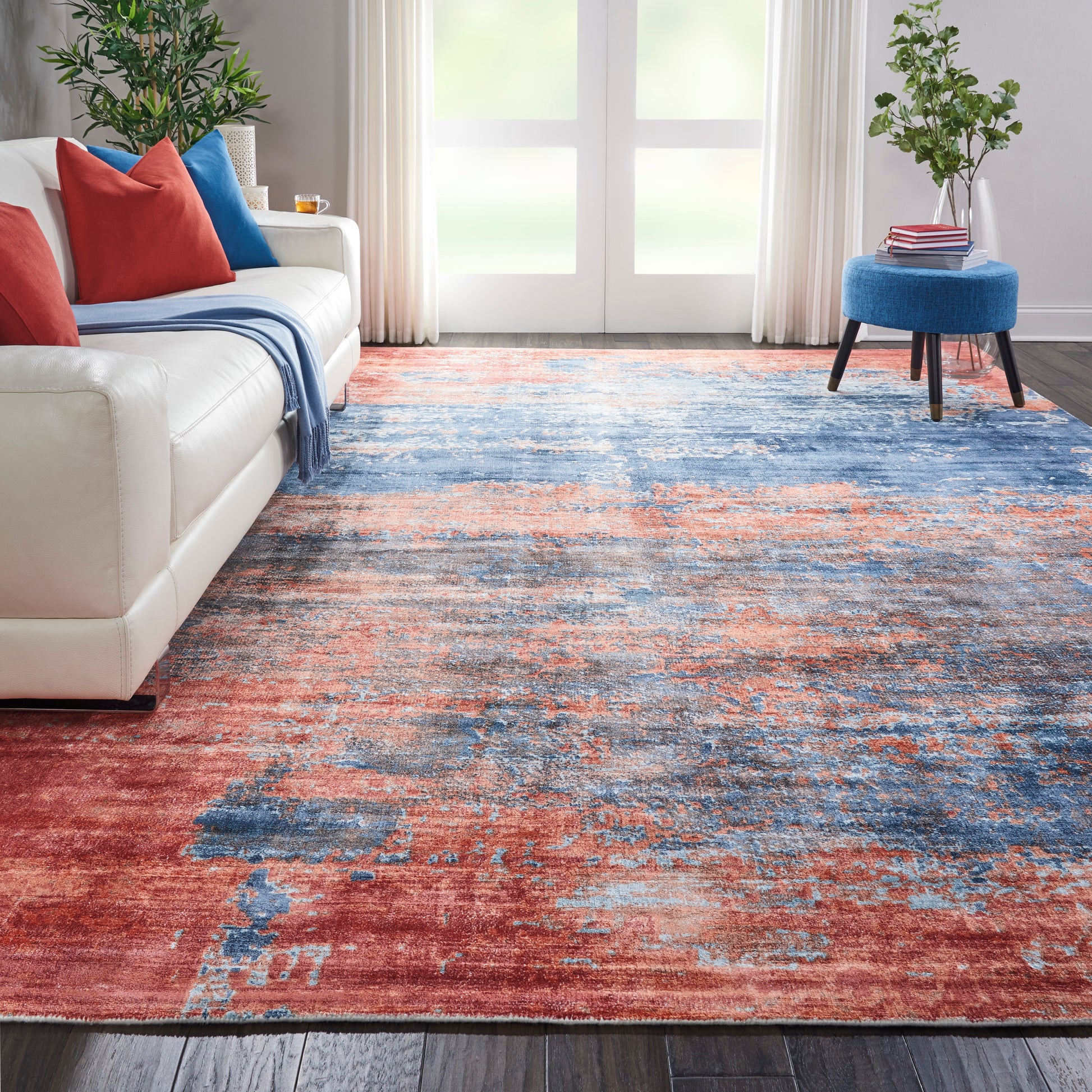 Nourison Home Safari Dreams  Blue Brick  Contemporary