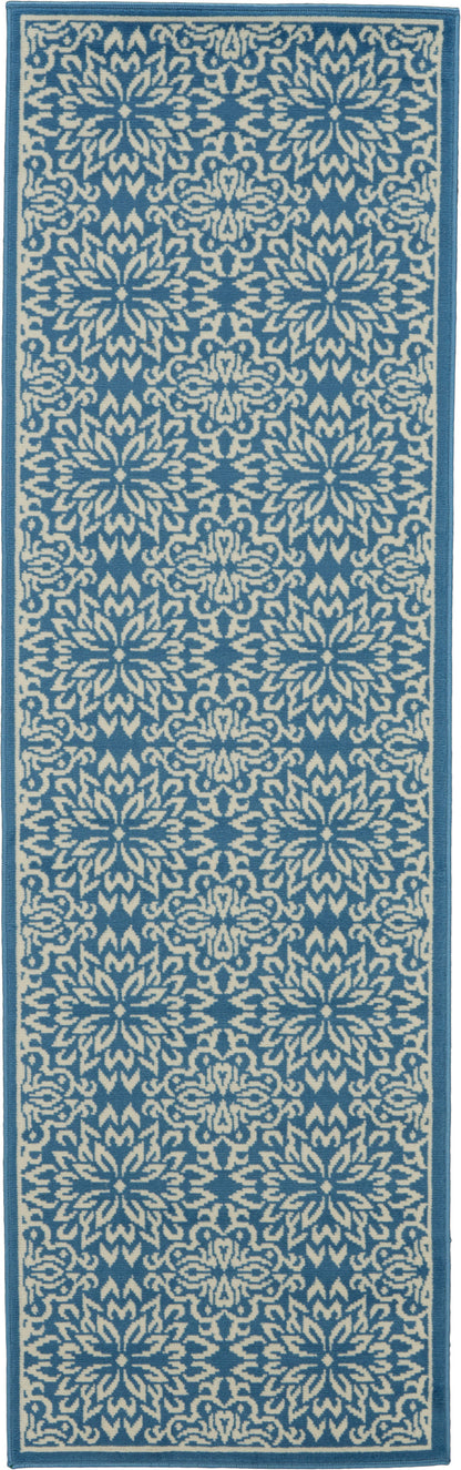 Nourison Home Jubilant JUB06 Ivory Blue Transitional Power-loomed Rug