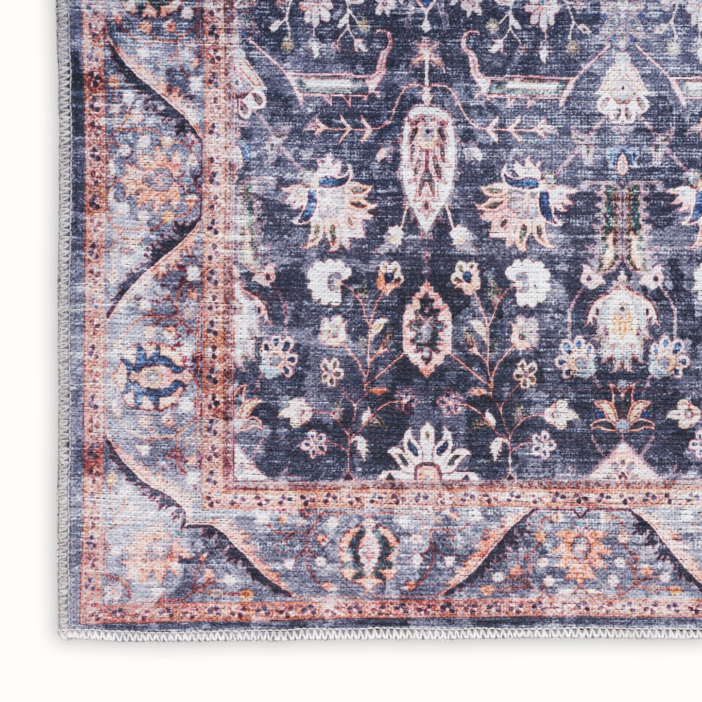 Nourison Home Grand Washables  Navy Ivory  Traditional