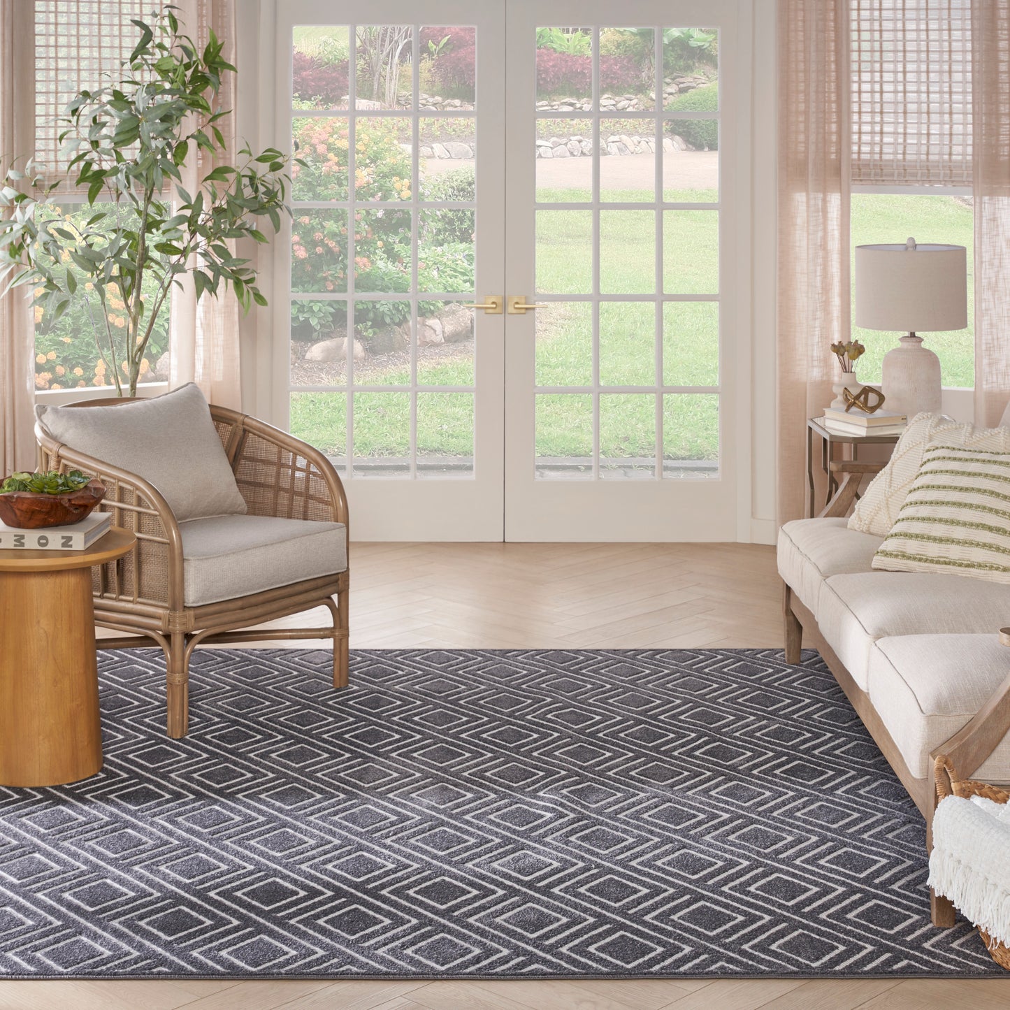 Nourison Home Care Free  Grey  Contemporary