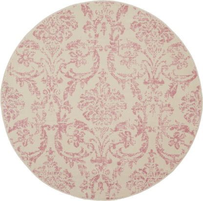 Nourison Home Jubilant JUB09 Ivory Pink Transitional Power-loomed Rug