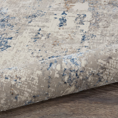 Nourison Home Royal Terrace  White Blue  Contemporary