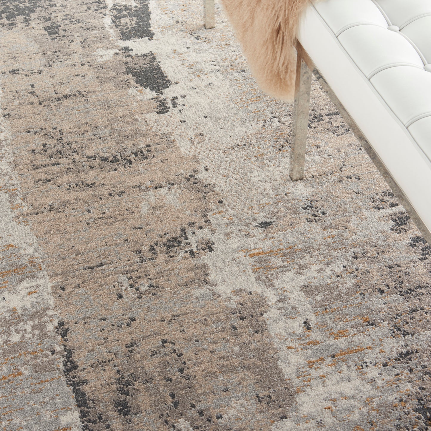 Nourison Home Tangra  Cream Grey  Contemporary