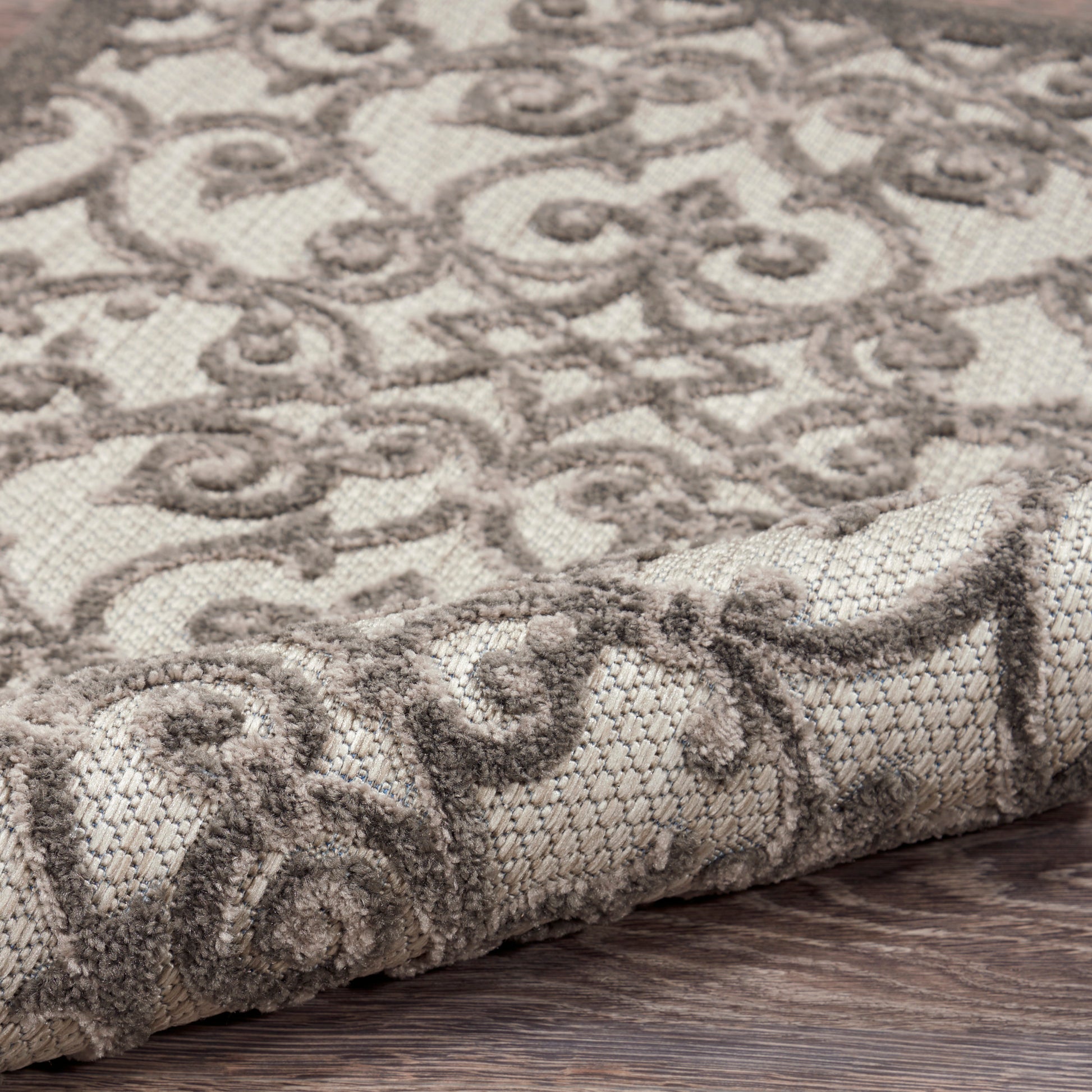Nourison Home Aloha  Grey Charcoal  Contemporary