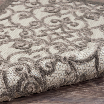Nourison Home Aloha  Grey Charcoal  Contemporary