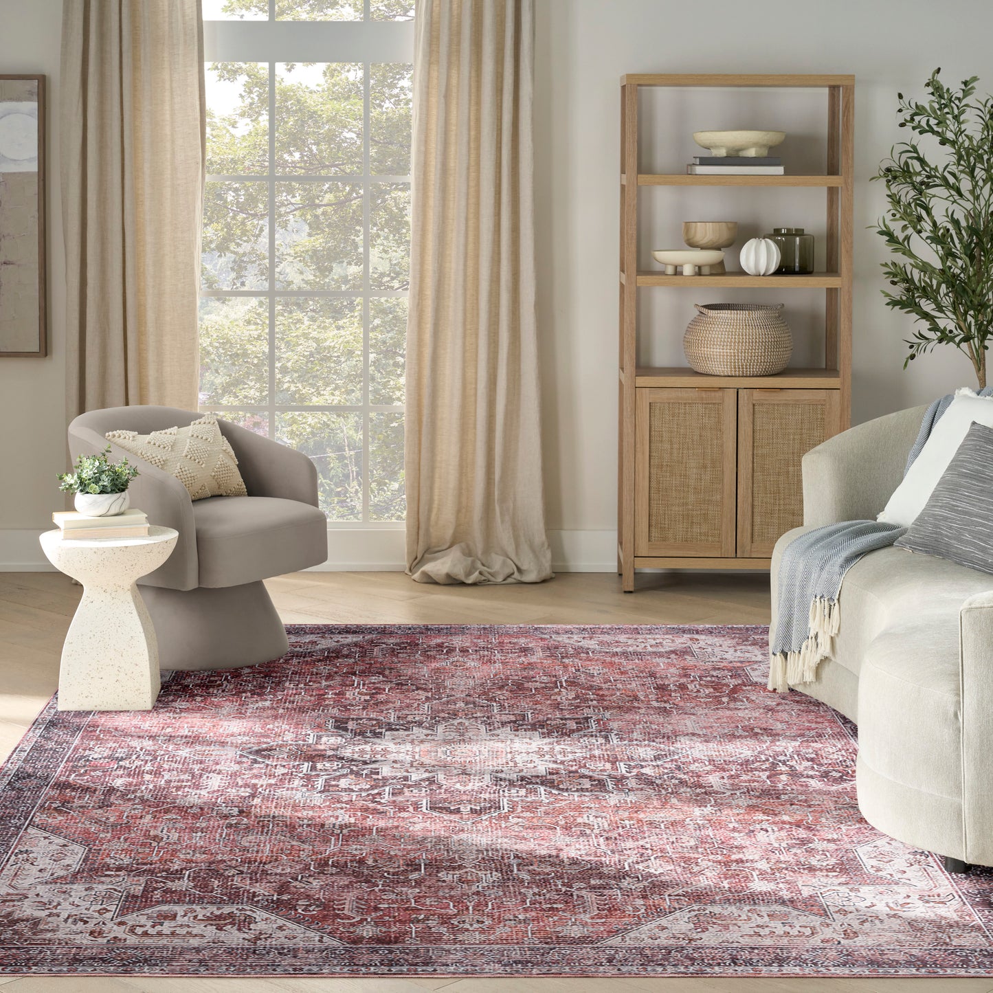 Nourison Home Nourison Washables  Red  Traditional