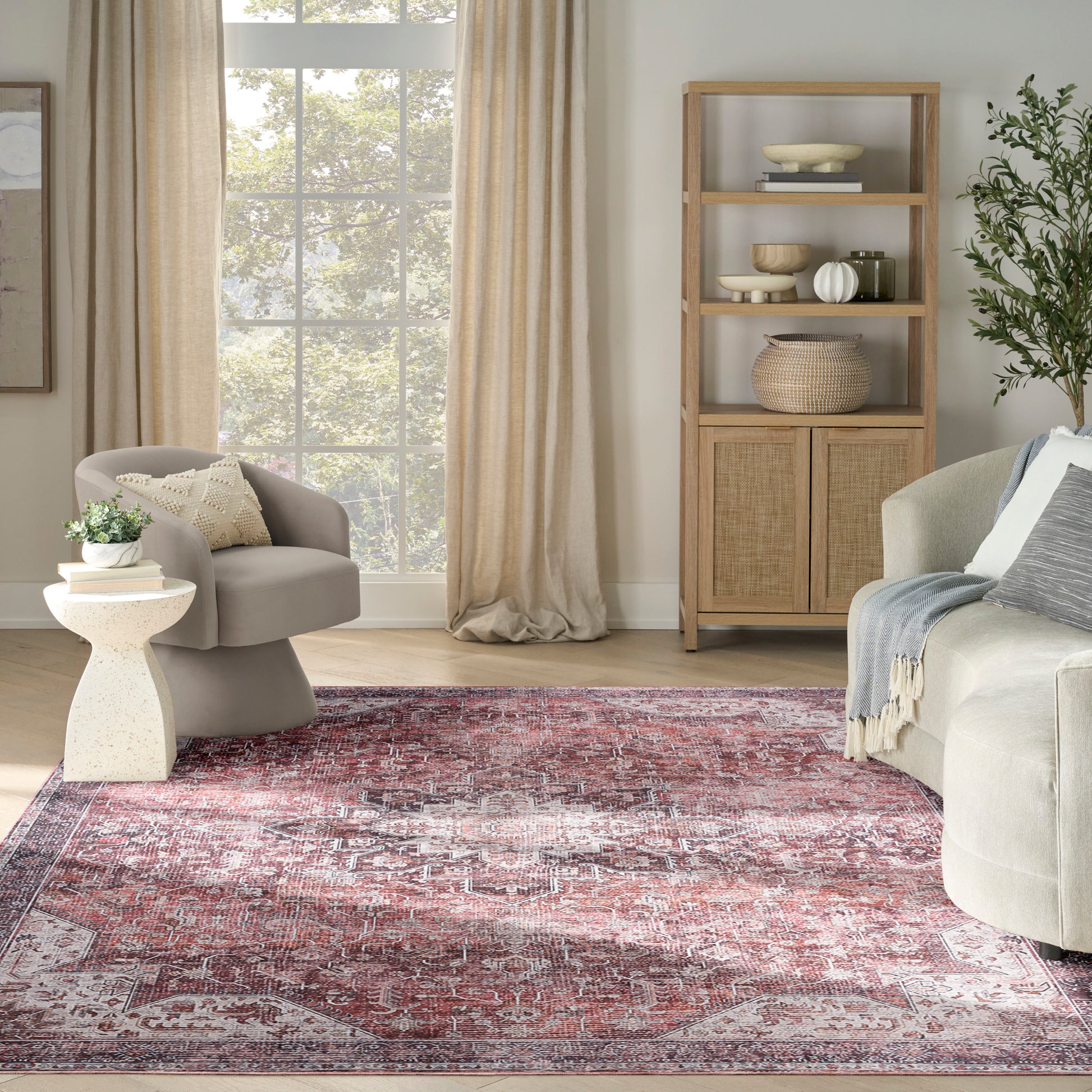 Nourison Home Nourison Washables  Red  Traditional