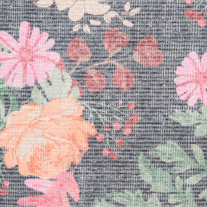 Nourison Home Botanical Washables  Charcoal Multicolor  Contemporary