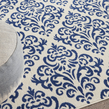 Nourison Home Grafix  White Blue  Transitional