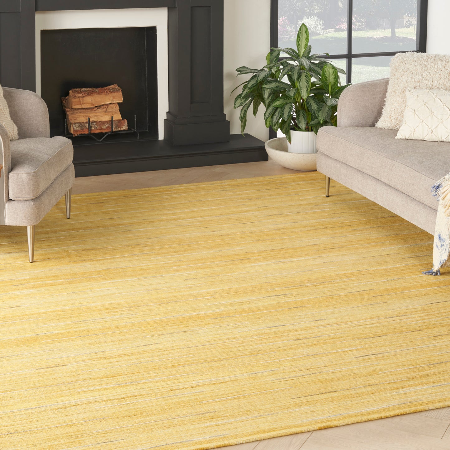 Nourison Home Interweave  Yellow  Contemporary