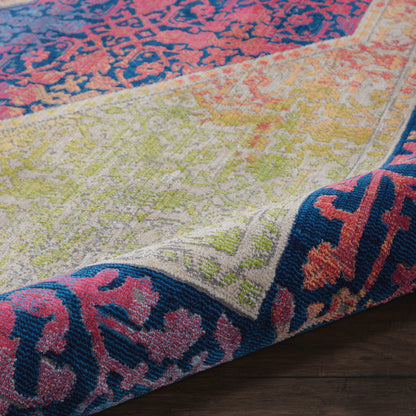 Nourison Home Ankara Global  Blue Multicolor  Transitional