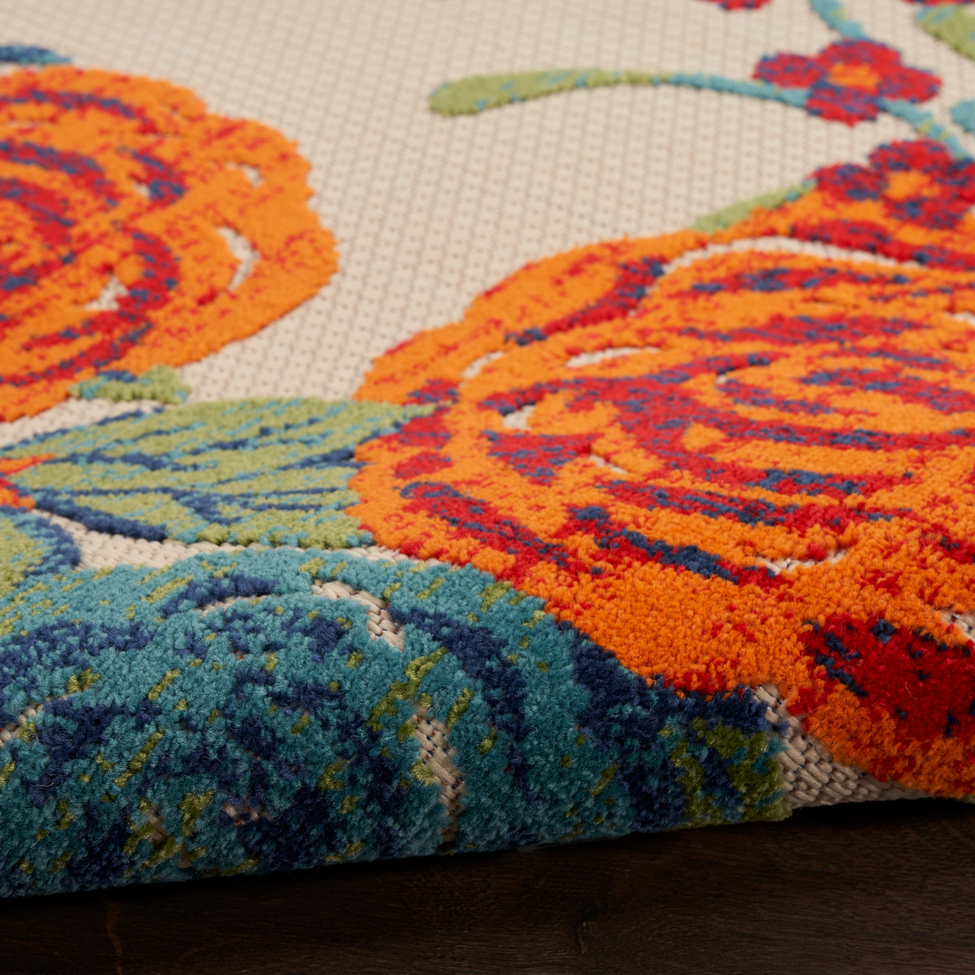 Nourison Home Aloha  Ivory Multicolor  Contemporary