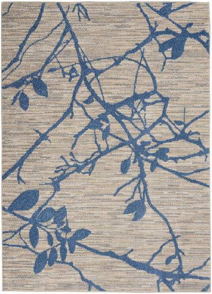 Calvin Klein River Flow RFV03 Beige Navy Contemporary Power-loomed Rug