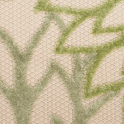 Nourison Home Aloha  Ivory Green  Contemporary