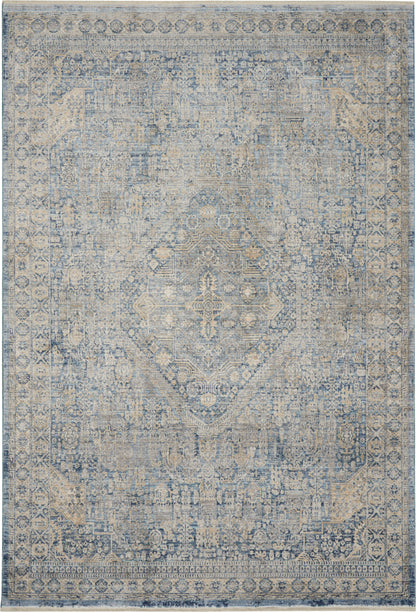 Nourison Home Lustrous Weave LUW02 Blue Ivory  Power-loomed Rug