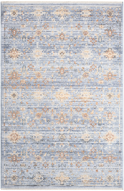 Nourison Home Elegant Heirlooms ELH02 Blue Ivory Traditional Power-loomed Rug