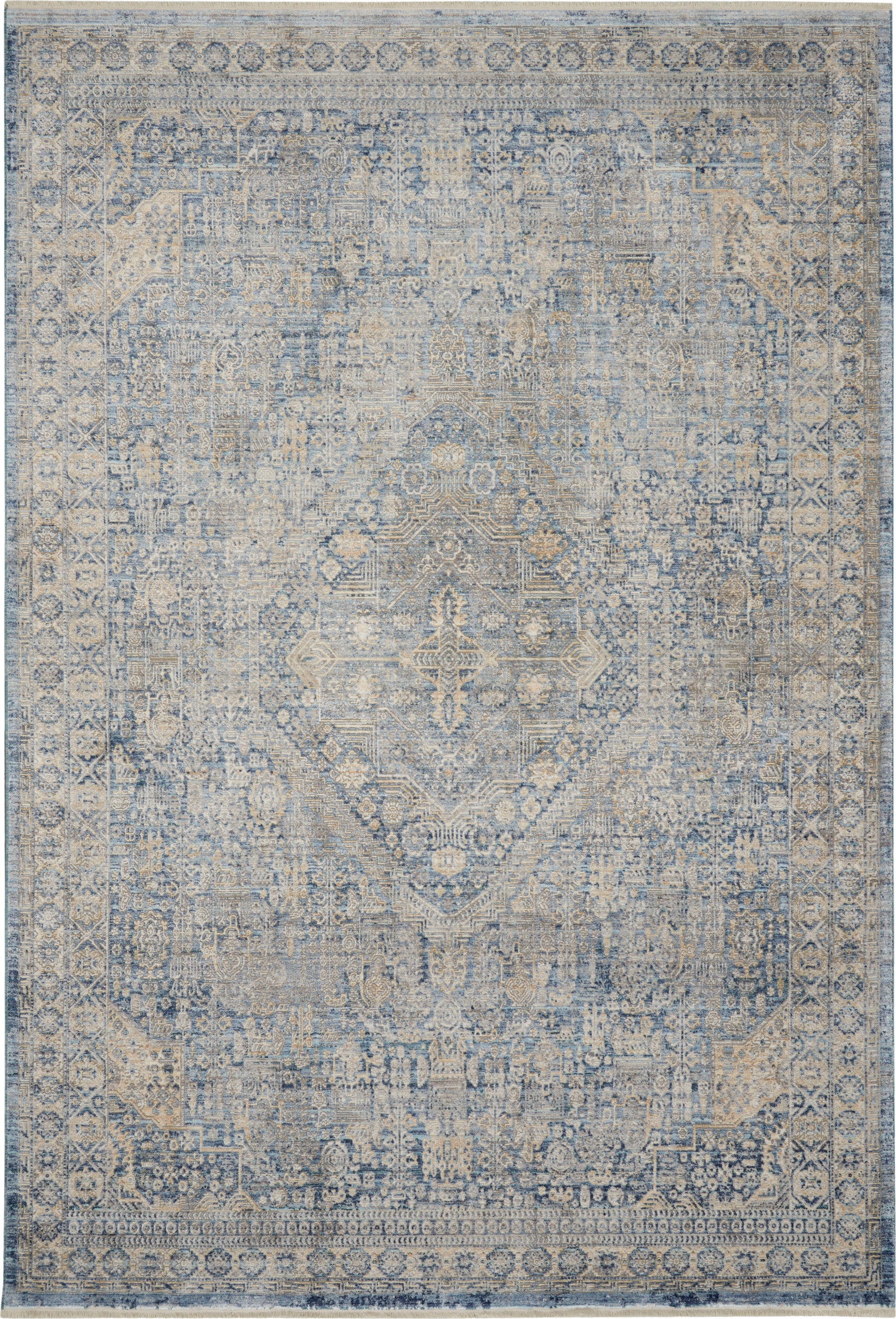 Nourison Home Lustrous Weave  Blue Ivory  