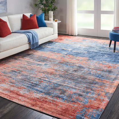 Nourison Home Safari Dreams  Blue Brick  Contemporary