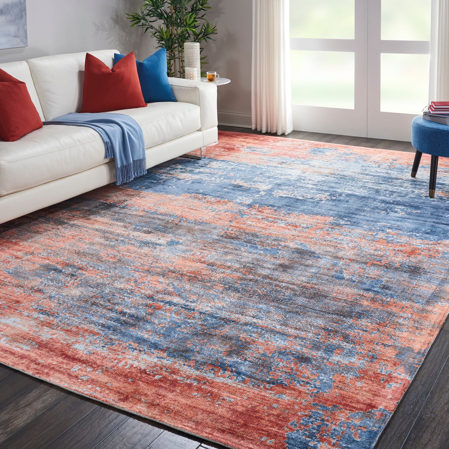 Nourison Home Safari Dreams  Blue Brick  Contemporary