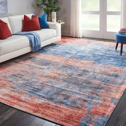 Nourison Home Safari Dreams  Blue Brick  Contemporary