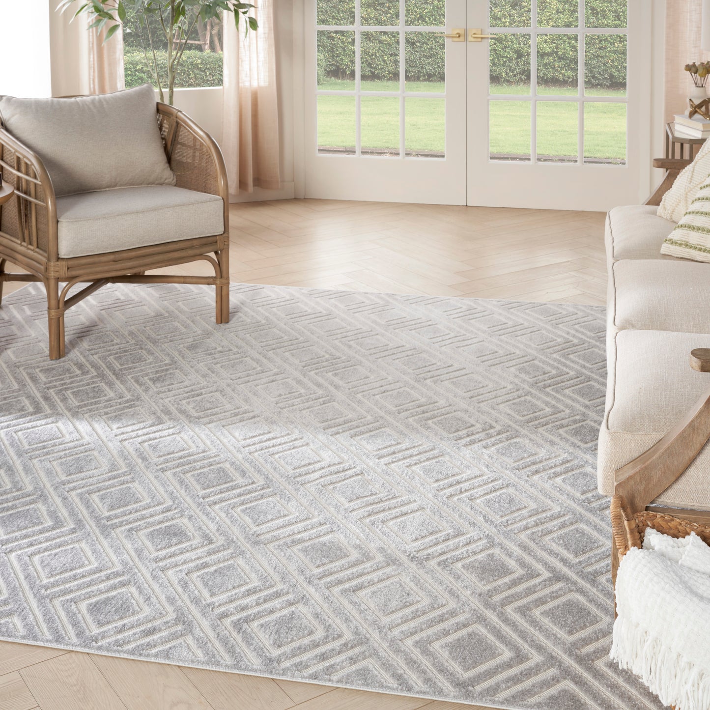 Nourison Home Care Free  Light Grey  Contemporary