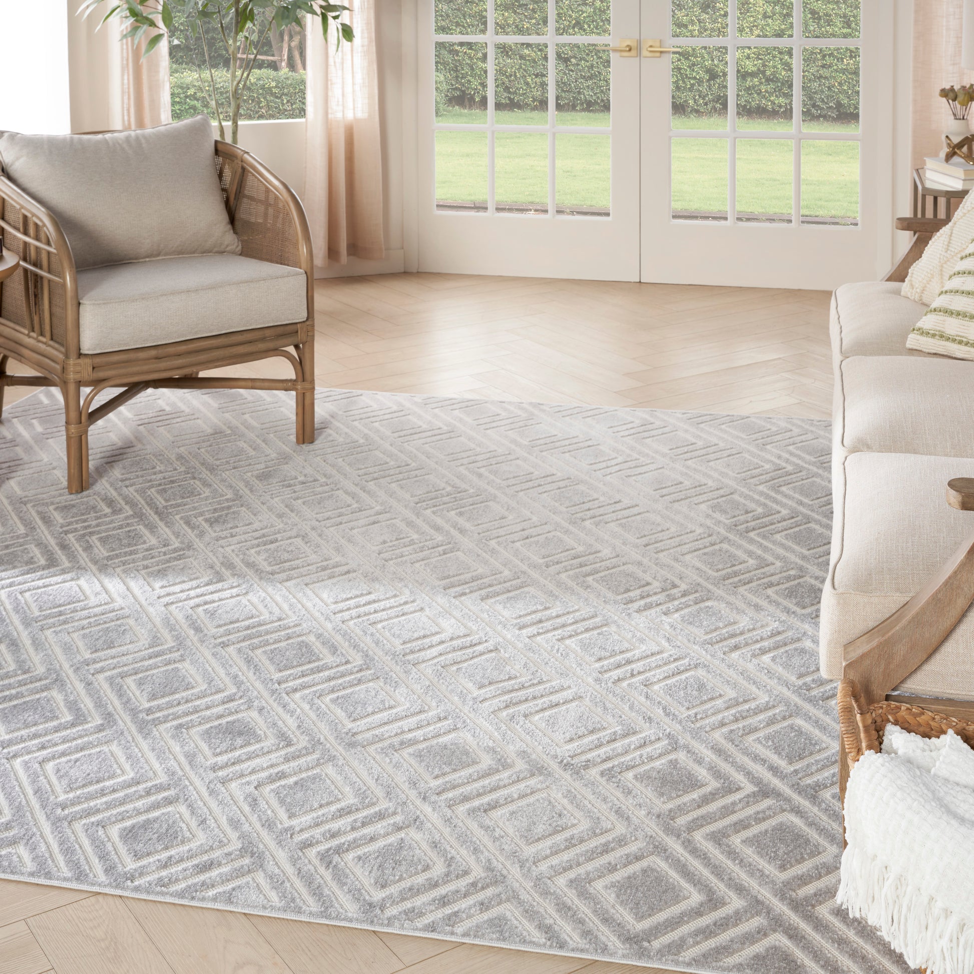 Nourison Home Care Free  Light Grey  Contemporary