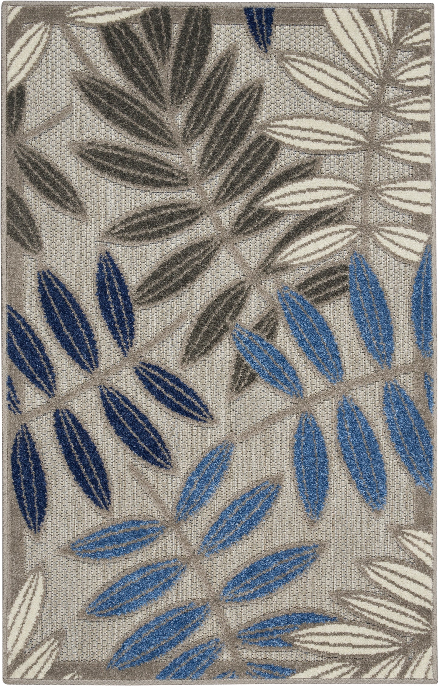 Nourison Home Aloha ALH18 Grey Blue Contemporary Power-loomed Rugs