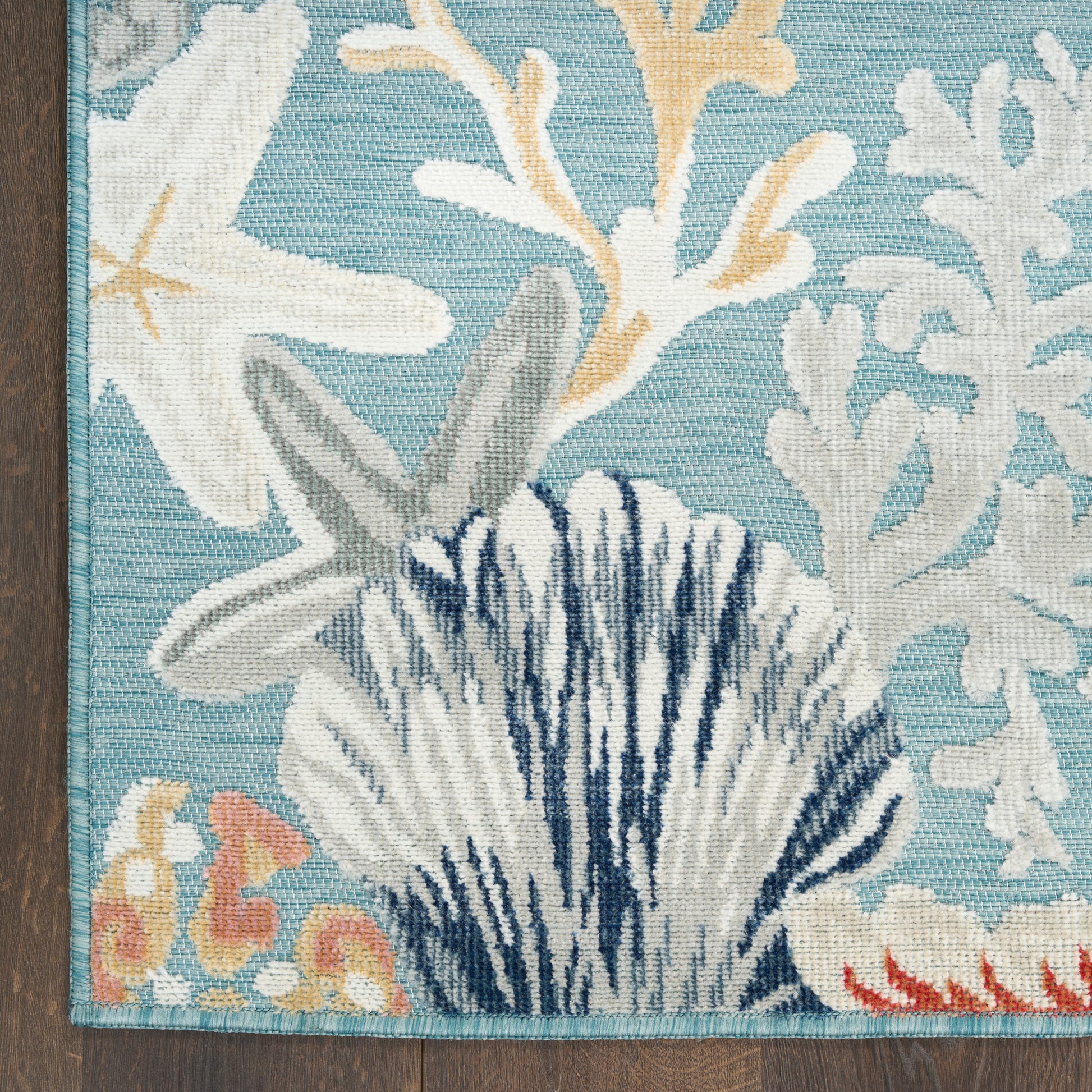 Nourison Home Suncoast  Teal Multicolor  Contemporary