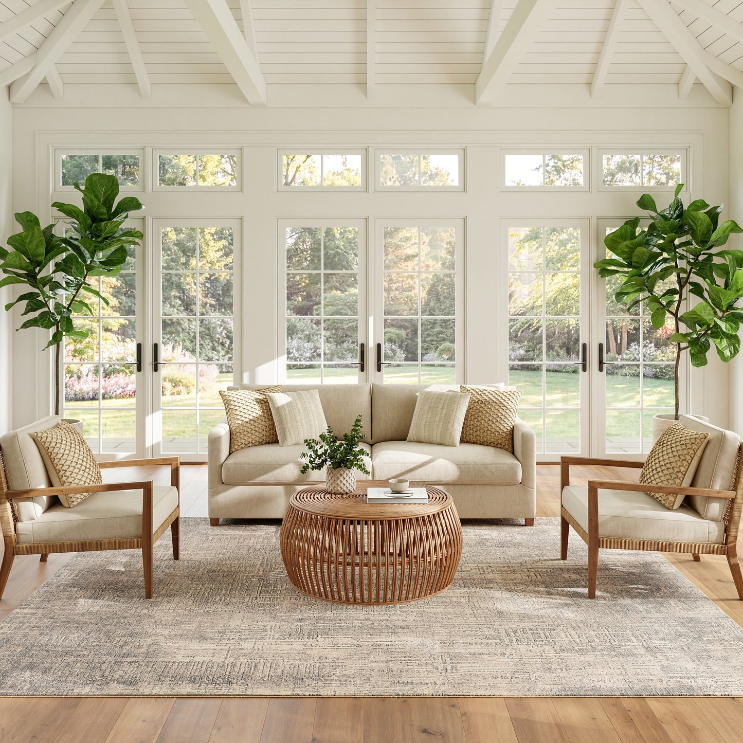 Nourison Home Botanical Washables  Taupe  Contemporary