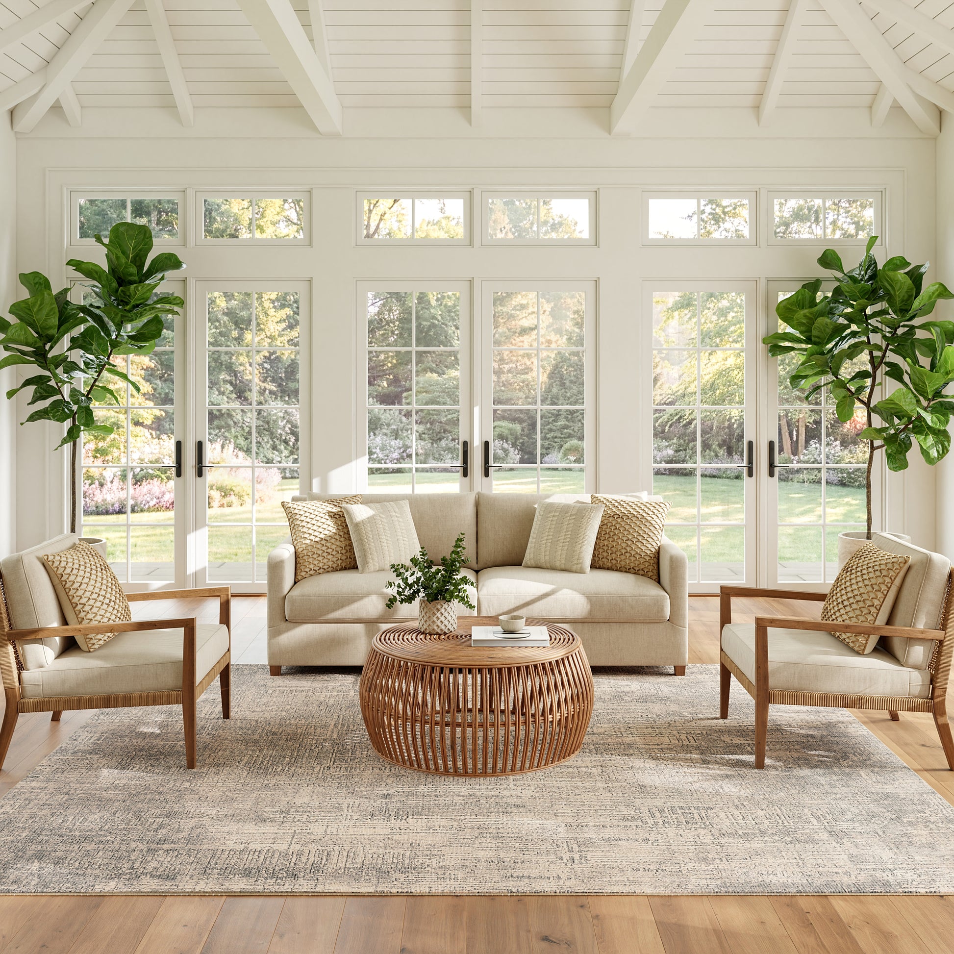 Nourison Home Botanical Washables  Taupe  Contemporary