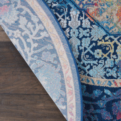 Nourison Home Ankara Global  Blue Multicolor  Transitional