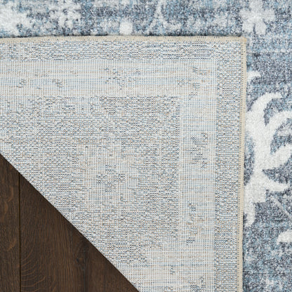 Nourison Home Astra Machine Washable  Denim  Traditional