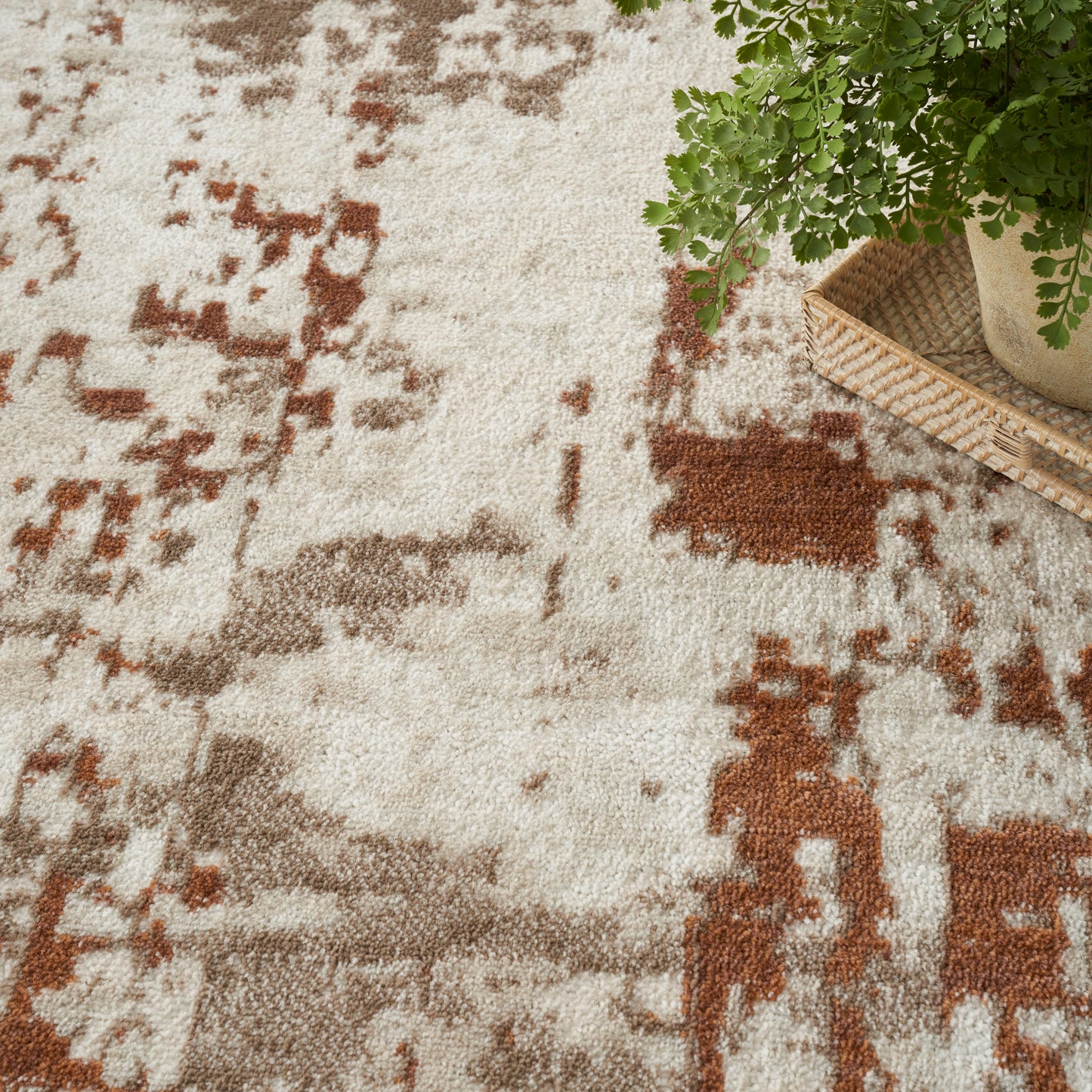 Nourison Home Quarry  Ivory Rust  Contemporary