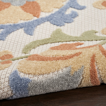 Nourison Home Aloha  Ivory Blue  Contemporary