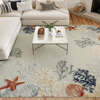 Nourison Home Suncoast  Grey Multicolor  Contemporary