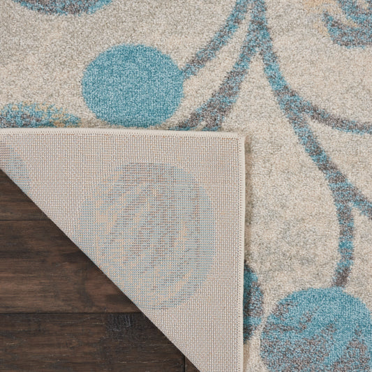 Nourison Home Tranquil  Ivory Turquoise  Contemporary