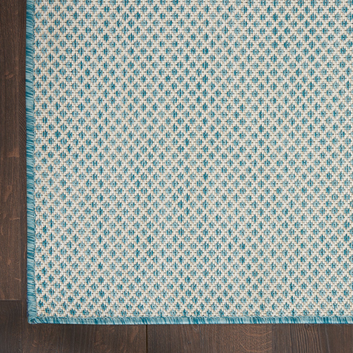 Nourison Home Courtyard  Ivory Aqua  Contemporary