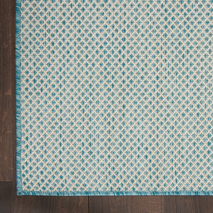 Nourison Home Courtyard  Ivory Aqua  Contemporary