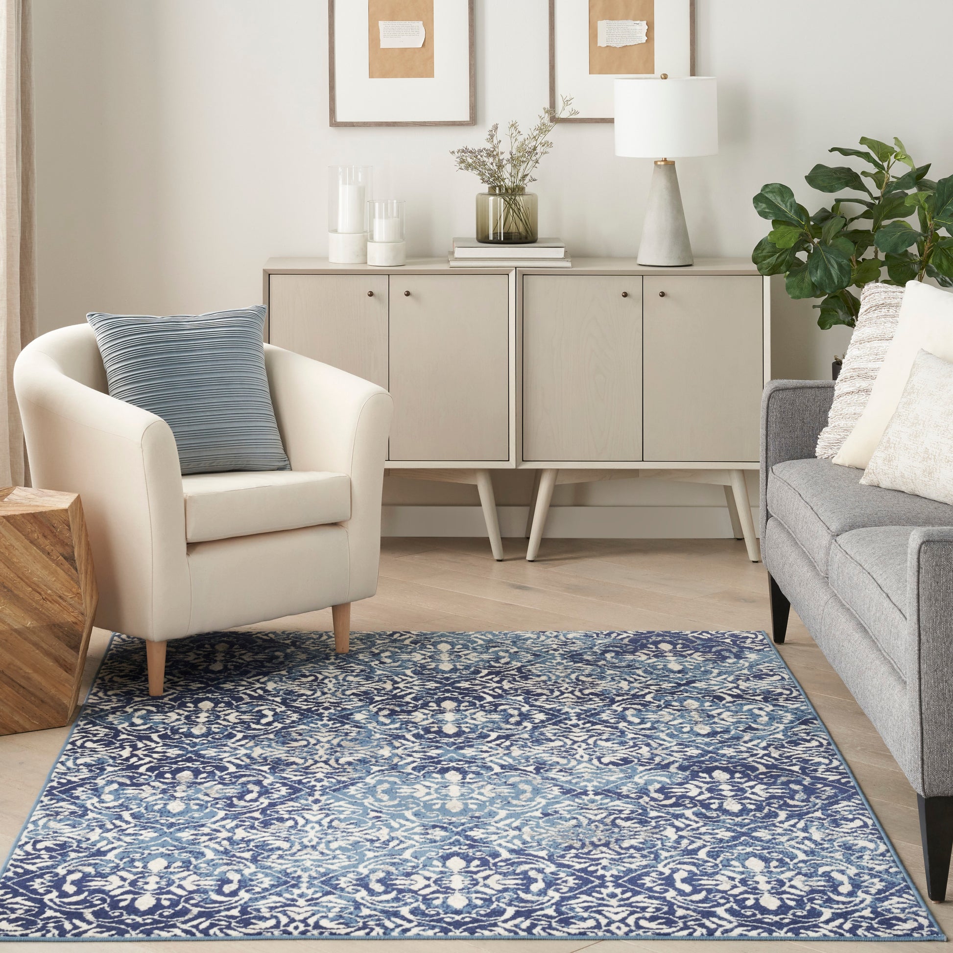 Nourison Home Jubilant  Navy Ivory  Contemporary