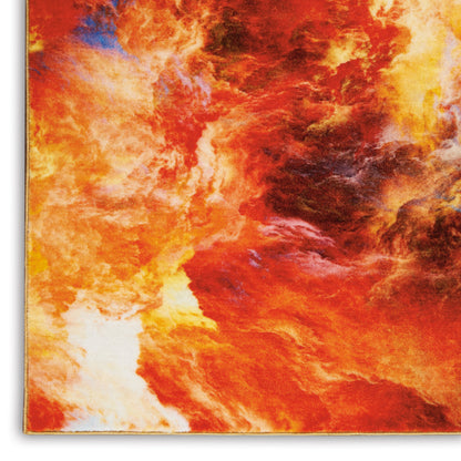 Nourison Home Le Reve  Red Flame  Contemporary