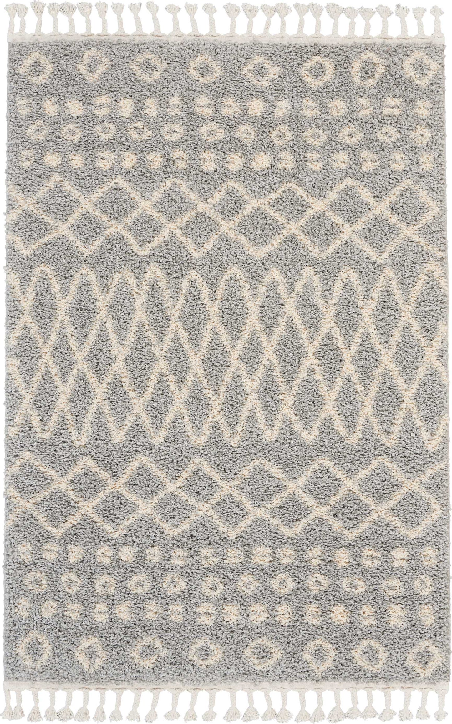 Nourison Home Moroccan Shag MRS02 Silver Transitional Power-loomed Rug