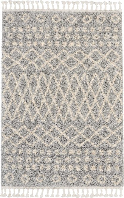 Nourison Home Moroccan Shag MRS02 Silver Transitional Power-loomed Rug