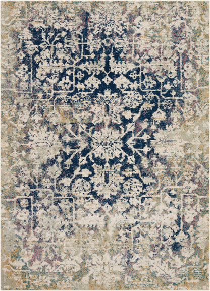 Nourison Home Fusion FSS12 Cream Blue Transitional Power-loomed Rug