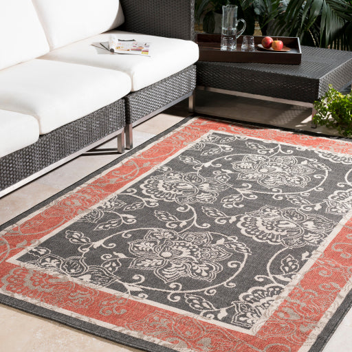 Surya Alfresco ALF-9592 Black Traditional Machinemade Rug