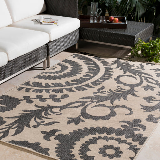 Surya Alfresco ALF-9612 Black Cottage Machinemade Rug